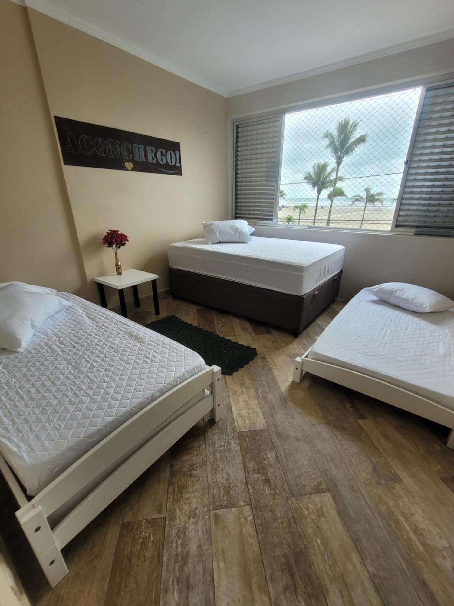 Apartamento Aconchego Frente Mar - Vila Guilhermina Praia Grande Sp - Cozinha Completa - Climatizador De Ar - Tv A Cabo - Wi-Fi Exterior photo